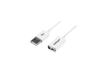 StarTech.com 3m White USB 2.0 Extension Cable Cord - A to A - USB Male to Female Cable - 1x USB A (M), 1x USB A (F) - White, 3 meter (USBEXTPAA3MW) - USB-förlängningskabel - USB till USB - 3 m