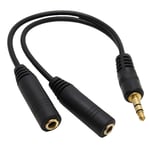 Splitter Jack Audio 3.5 M - Adaptateur Stéréo Pour Ecouteurs Et Casque - Noir