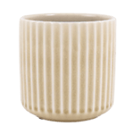 Västanvinden Kruka beige randig H14 cm