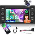 [2+64G] Autoradio Android pour Ford Focus/Transit/C-Max/S-Max/Galaxy/Fusion/Kuga/Mondeo/Connect avec Carplay & Android Auto - Radio à écran Tactile HD 7 Pouces avec WiFi GPS EQ SWC + Caméra de recul