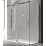 Paroi de douche fixe + Porte coulissante GLASE 160 cm  Paroi laterale : 76 - 79 cm