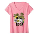 Womens Let's Go Girls t Shirt Pink Leopard Print Cowboy Hat Cowgirl V-Neck T-Shirt