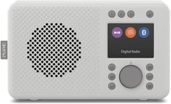 Elan DAB+ Radio portable DAB avec Bluetooth 5.0 (DAB/DAB+ et radio FM, écran couleur TFT, 20 préréglages, prise jack 3,5 mm, fonctionnement sur piles possible, USB), Gris Pierre