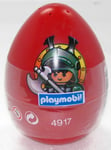 Œuf Rouge Chevalier Avec Bois Casque Playmobil 4917 De `05 à Pâques Œuf Ovp Neuf