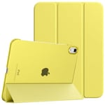 TiMOVO Coque Compatible avec iPad 10ème Génération 10,9 Pouces 2022 Étui, iPad 10 Coque, Légère&Mince Coque Arrière Translucide en PC, Housse Coque Trifold avec Réveil/Sommeil Auto, Jaune Citron