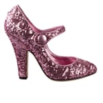 Dolce & Gabbana Paillettes Mary Jane Escarpins Chaussures Vally Rose 39 US 9 UK