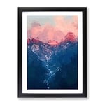 Ravine To The Clouds In Abstract Modern Framed Wall Art Print, Ready to Hang Picture for Living Room Bedroom Home Office Décor, Black A4 (34 x 25 cm)