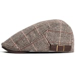 Newsboy Flat Cap Hattar Basker Flat Cap för Män - Ullfilt Mode Vintage Cap i Brittisk Stil Khaki