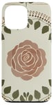 Coque pour iPhone 13 Pro Max Rose florale botanique style bohème, roses d'amour