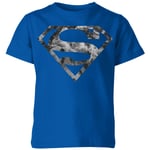 Marble Superman Logo Kids' T-Shirt - Blue - 7-8 Years - Blue