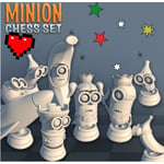 MakeIT Amazing, Minion Chess Set, From 3cm To 30cm High, 16 Piece Multifärg S
