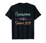 Awesome Wife Since 2011 12th Year Wedding Anniversary Epic T-Shirt