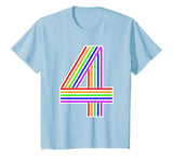 Youth Happy Family Clothing Rainbow 4th Birthday Number 4 T-shirt T-Shirt