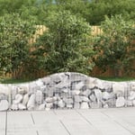 Bonnevie - Gabion pour Pierres arqué Panier de gabions - Cage à pierre 200x30x40/60 cm Fer galvanisé BV666229 Argent