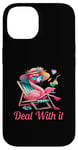 iPhone 14 Pink Flamingo Summer Saying Case