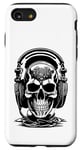 Coque pour iPhone SE (2020) / 7 / 8 Tête de mort avec écouteurs et cerveau