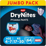 Huggies Drynites, Night Time Pants for Boys - Sizes 4-7 Years (64 Pants)