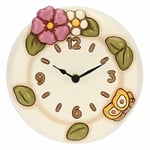 THUN - Horloge Murale avec Fleur de Mauve en céramique Contes d'automne