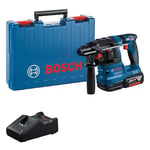 Bosch Professional 18V System Cordless Rotary Hammer GBH 18V-22 (with SDS Plus, Ideal for Drilling 6 mm to 10 mm Holes, incl. 1x 4.0 Ah Batteries, Charger GAL 18V-40, in Carrying Case)