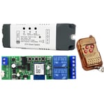 Tlily - Tuya Smart WiFi Switch Relay Module+Avec TéLéCommande rf 2 ch ac/dc 7-32V rf/app TéLéCommande Smart Home pour Alexa