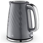 Swan SK14611GRY Windsor Jug Kettle 1.7L 3kW Rapid Boil Textured Grey