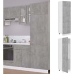 Armoire de réfrigérateur Armoire de cuisine Meuble bas de Cuisine Gris béton 60x57x207 cm Aggloméré 71483