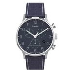 Timex Waterbury Mens Blue Watch TW2T71300 Leather (archived) - One Size