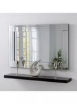 Yearn Bevelled Glass Square Corner Rows Rectangular Frame Wall Mirror, Clear/Black