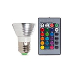 Ampoule LED E27 3W RGB Télécommande 40 000H [PL187220-E27]