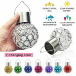 5pcs Hanging Solar Lights White Led Crackle Globe Lanterns Outdoor Garden Yard