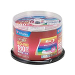 Verbatim Blu-ray Disc 50 pcs Spindle - 25GB 2X BD-RE Rewritable Bluray - Ink FS