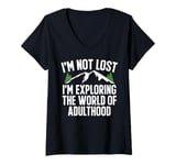 Womens I’m Not Lost I’m Exploring the World of Adulthood Teenager V-Neck T-Shirt