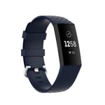 Silikonarmband Till Fitbit Charge 3/4 Mörkblå (Storlek: L)