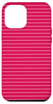 Coque pour iPhone 12 Pro Max Rose vif rayé girly esthétique Preppy Stripe