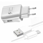 Laddare Pack + Kabel för Asus Zenfone 9 Snabbladdare Ultrakraftig och snabb NY GENERATION 3A med USB-Typ C-KABEL Vit