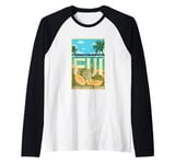 Vintage Distressed Fiji Islands South Pacific Ocean Vacation Raglan Baseball Tee