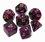 CREEBUY 7Pcs DND Dice Set Black Purple RPG Polyhedral Dice for Dungeon and Dragons MTG D&D D20 D12 D10 D8 D6 D4