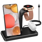 Aimtel 3 in 1 Wireless Charger,Wireless Charging Stand Compatible with Fossil Gen 6/Gen 5/5E/Gen 4 Charger,Type C Charger Port for Galaxy and iPhone Qi-enable Phone(Not for Watch),Galaxy Buds(+/live)