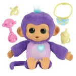 Fingerlings Care ‘n’ Cuddles Interactive Baby Monkey, Sunny (Purple), Toys for 3 Year Olds, 150+ Sounds and Reactions, Heart Lights Up