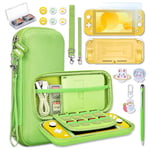 Étui Switch Lite - innoAura Accessoires pour NS Switch Lite 17 en 1 avec Etui de Transport Switch Lite, Etui de Jeu Switch, Protection d'Ecran Switch Lite, Support Switch(Avocat Vert)