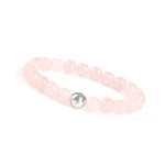 GD GOOD.designs EST. 2015 Bracelet pour hommes avec perles en pierre naturelle I Bracelet en perles de jaspe pour hommes et femmes I Bracelet extensible pour chakras (Quartz Rose)