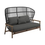 Gloster - Fern High Back 2-Seater Sofa, Meteor/Raven, Kat.B Blend Coal - Utomhussoffor - Sebastian Herkner