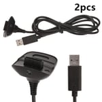 2pcs Usb Câble Pour Xbox 360 Controller Longueur De 150cm - Noir