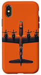 Coque pour iPhone X/XS Orange B-17 Flying Fortress Design géométrique minimaliste