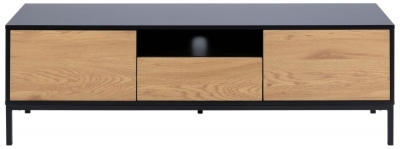 Salvo Oak and Black 140cm TV Unit