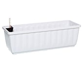 Dehner Aqua-Flor Plus Jardinière en Plastique avec système d'irrigation Blanc 97,5 x 22 x 19 cm