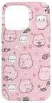 iPhone 15 Pro Max Adorable Cat Patterns Pink Design Cute kittens Patterns Case