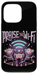 iPhone 13 Pro Praise the Wifi Funny Evil Technology Lovers Cute Cat Case