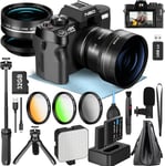 4K Digital Cameras for Photography - 48MP/60FPS Video Camera for Vlogging, WiFi