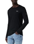 Pepe Jeans Original Basic T-shirt pour Homme Slim Fit Manches Longues Noir